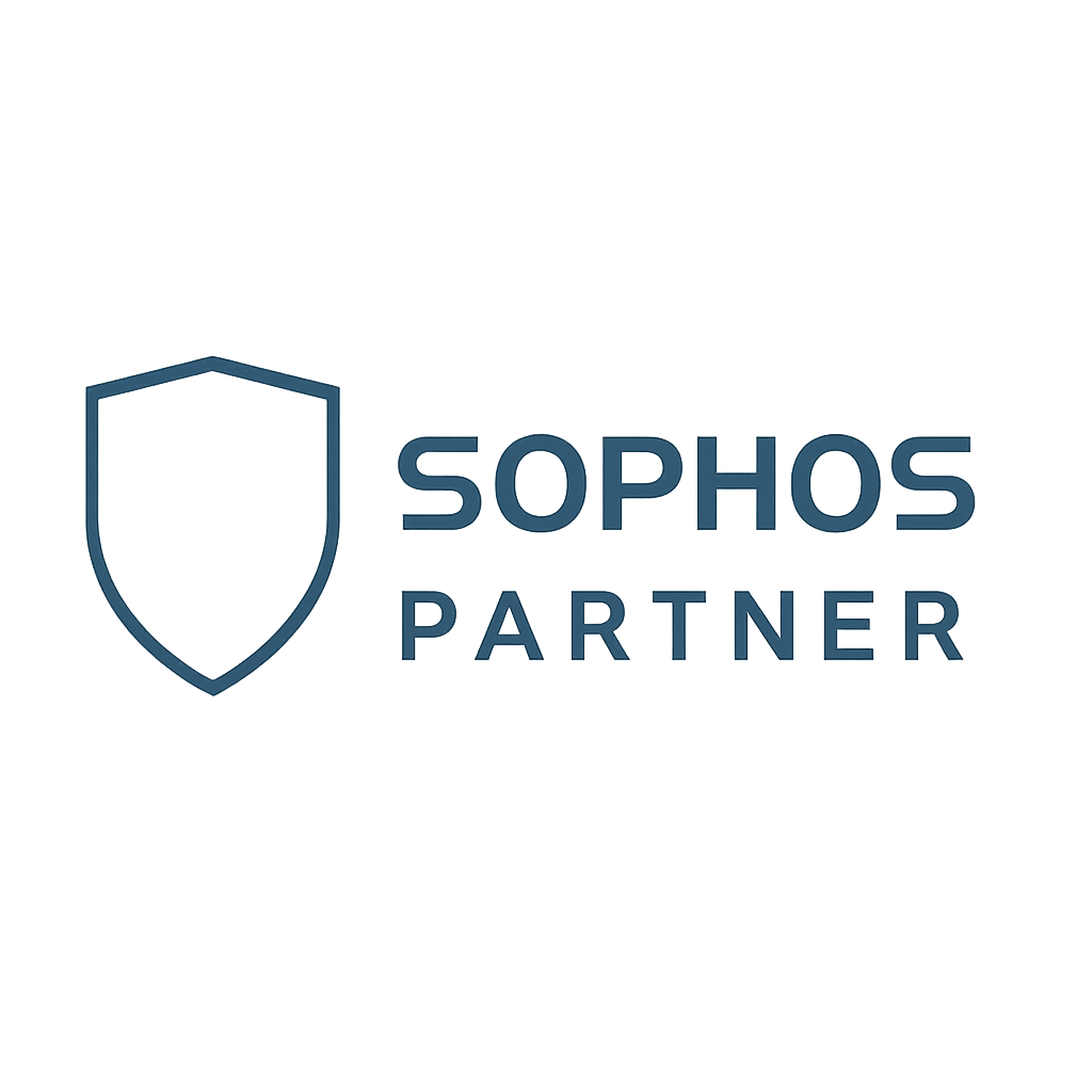 Sophos Partner badge with shield and modern security branding