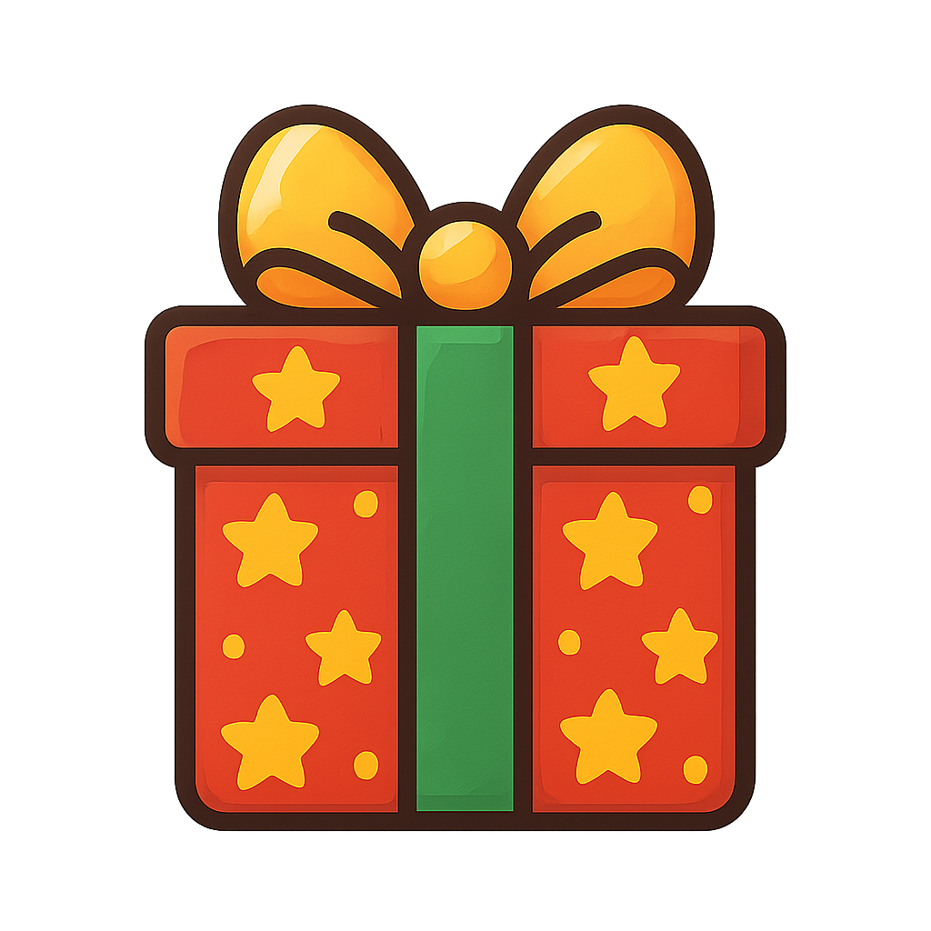 Festive gift icon