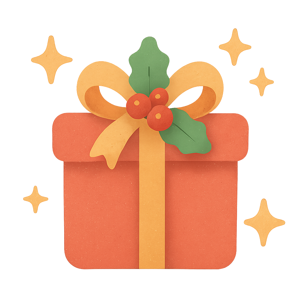 Festive gift icon
