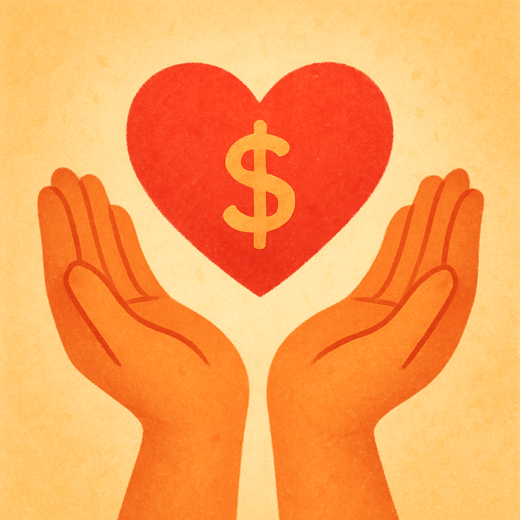 Supportive hands icon representing financial support