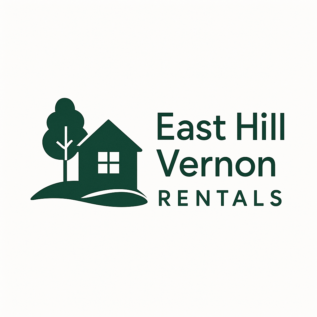 East Hill Vernon Rentals logo with neighborhood-inspired icon