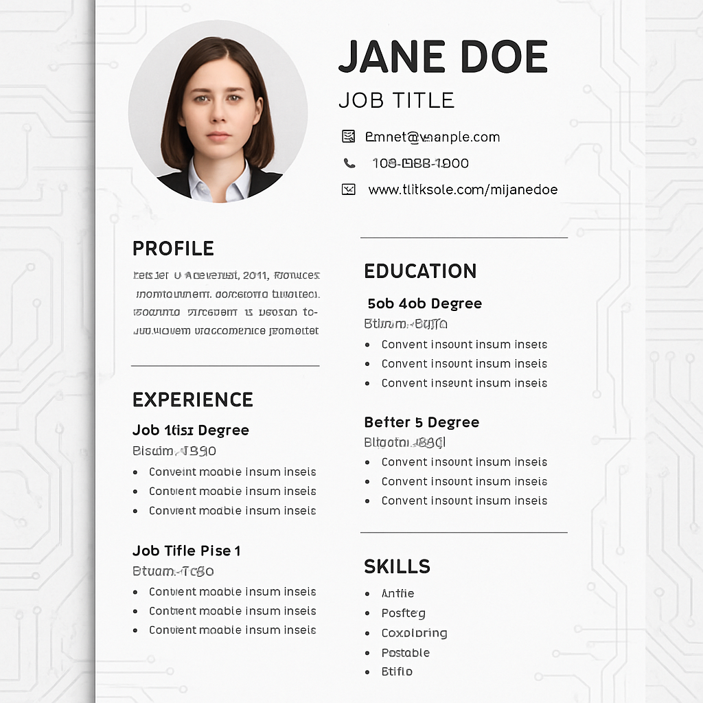 Printable CV document thumbnail
