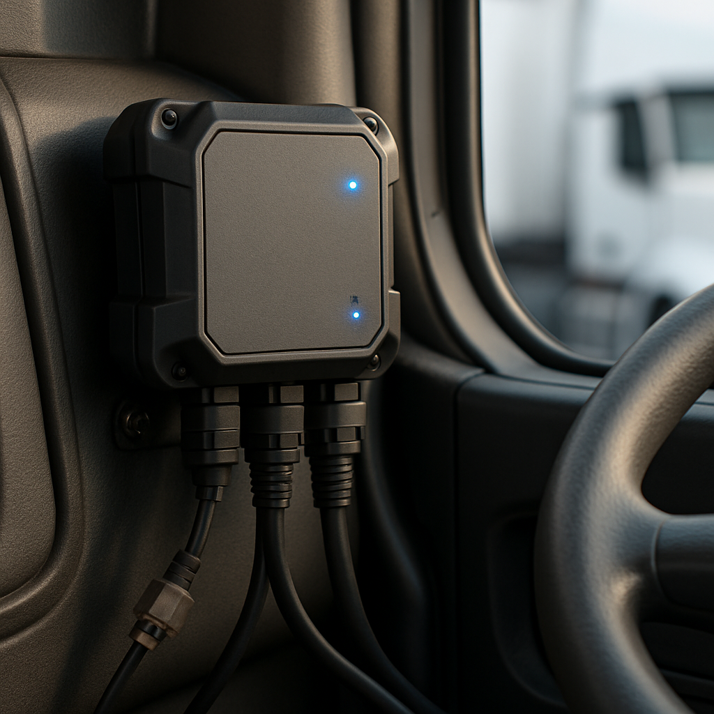 Dispositivo tecnológico instalado en vehículo de carga