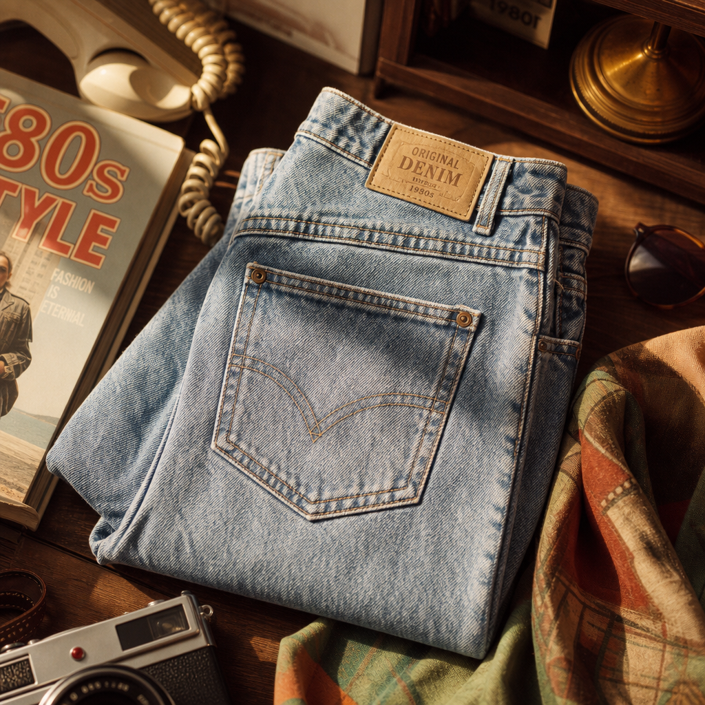 Retro High-Waist Denim