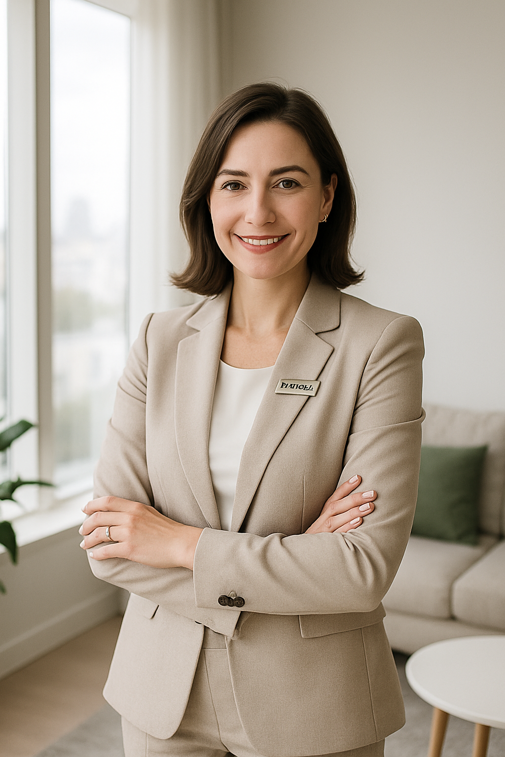 Professional portrait of Olha Melnyk, Kyiv real estate agent