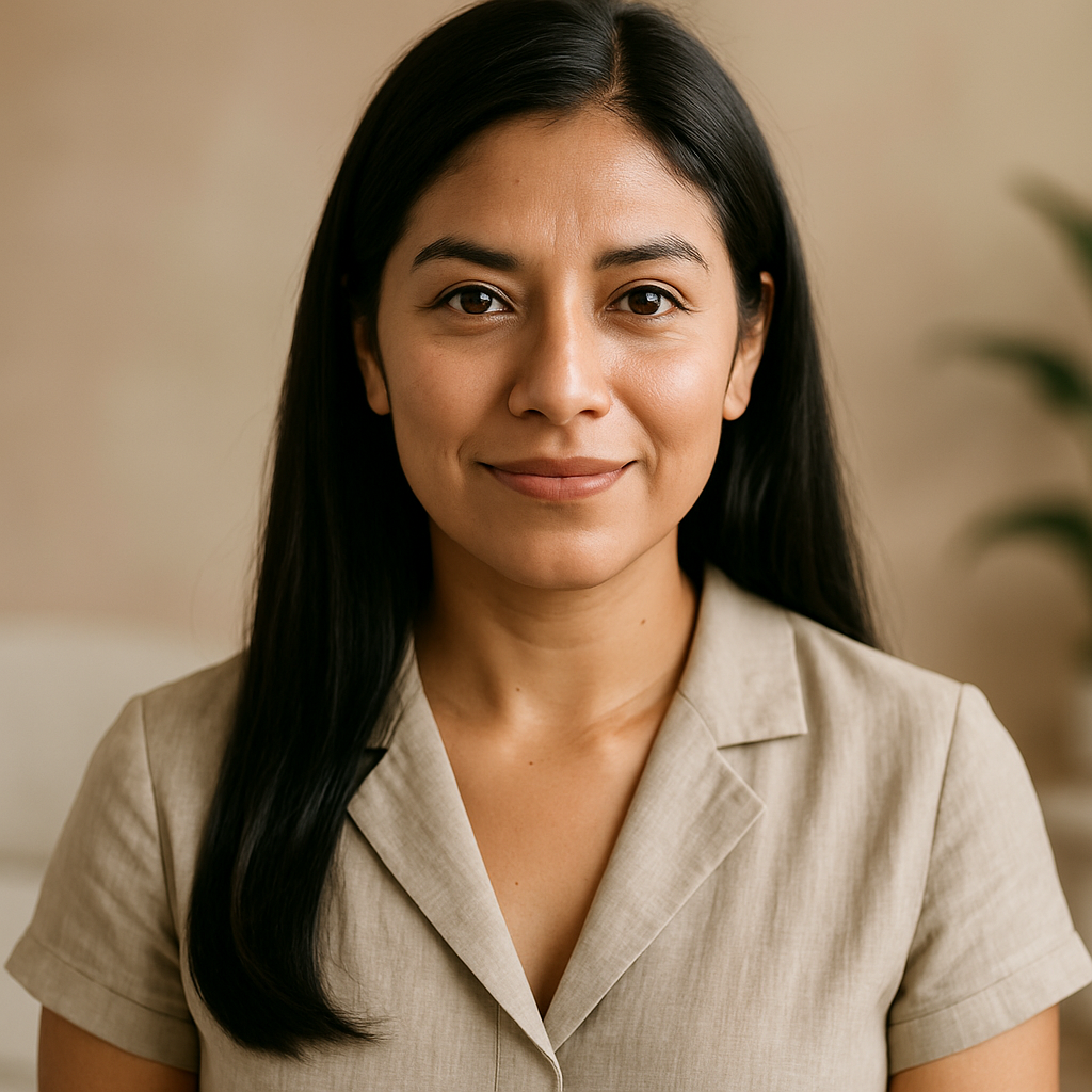 Retrato de Andrea, alumna de construcción ecológica