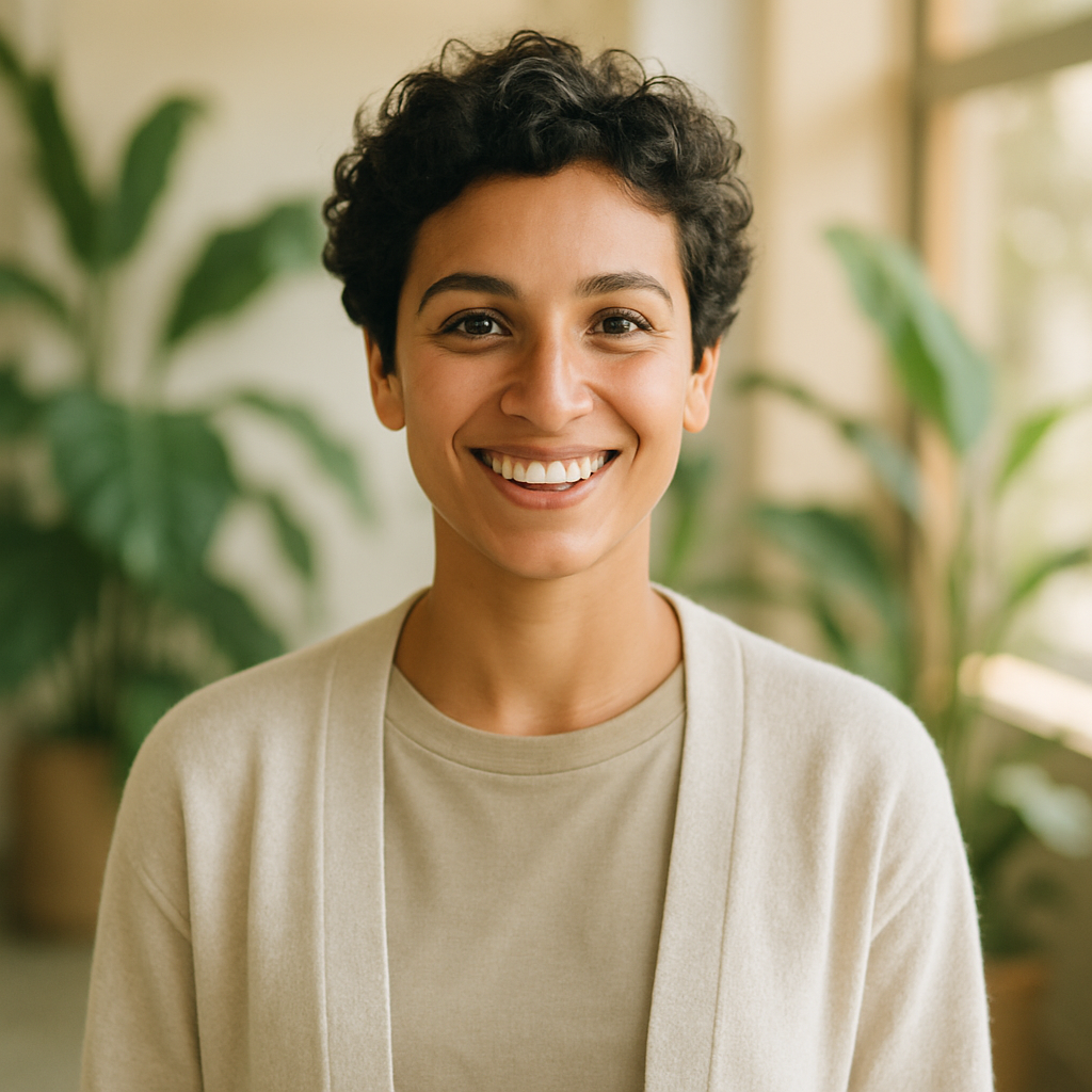 Retrato de Andrea, alumna de construcción ecológica
