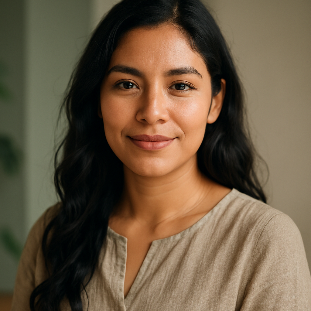 Retrato de Fernanda, estudiante satisfecha de la escuela