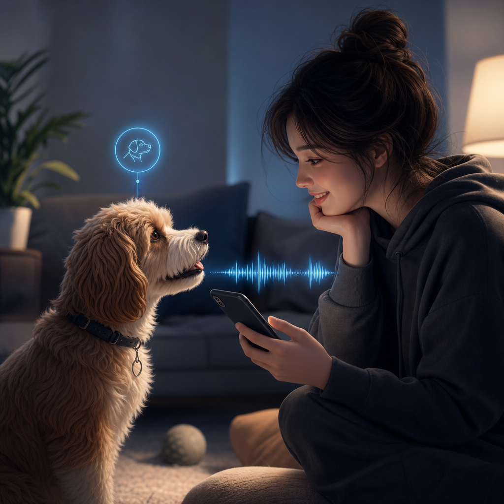 Minimal behavioral analysis display with waveform patterns, icons, and data nodes in blue light