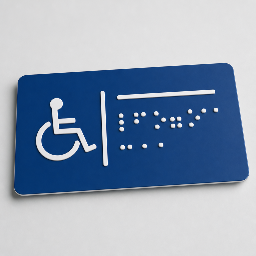 Kolorowa tablica Braille'a z kontrastowym tłem i wypukłymi punktami