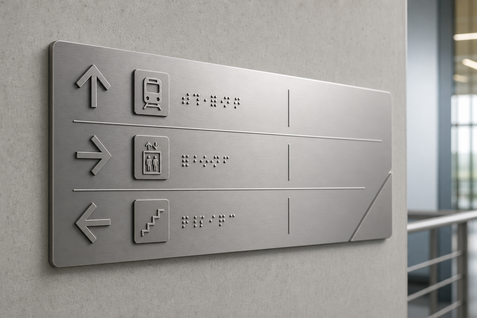 Aluminiowa tablica kierunkowa z wypukłą typografią