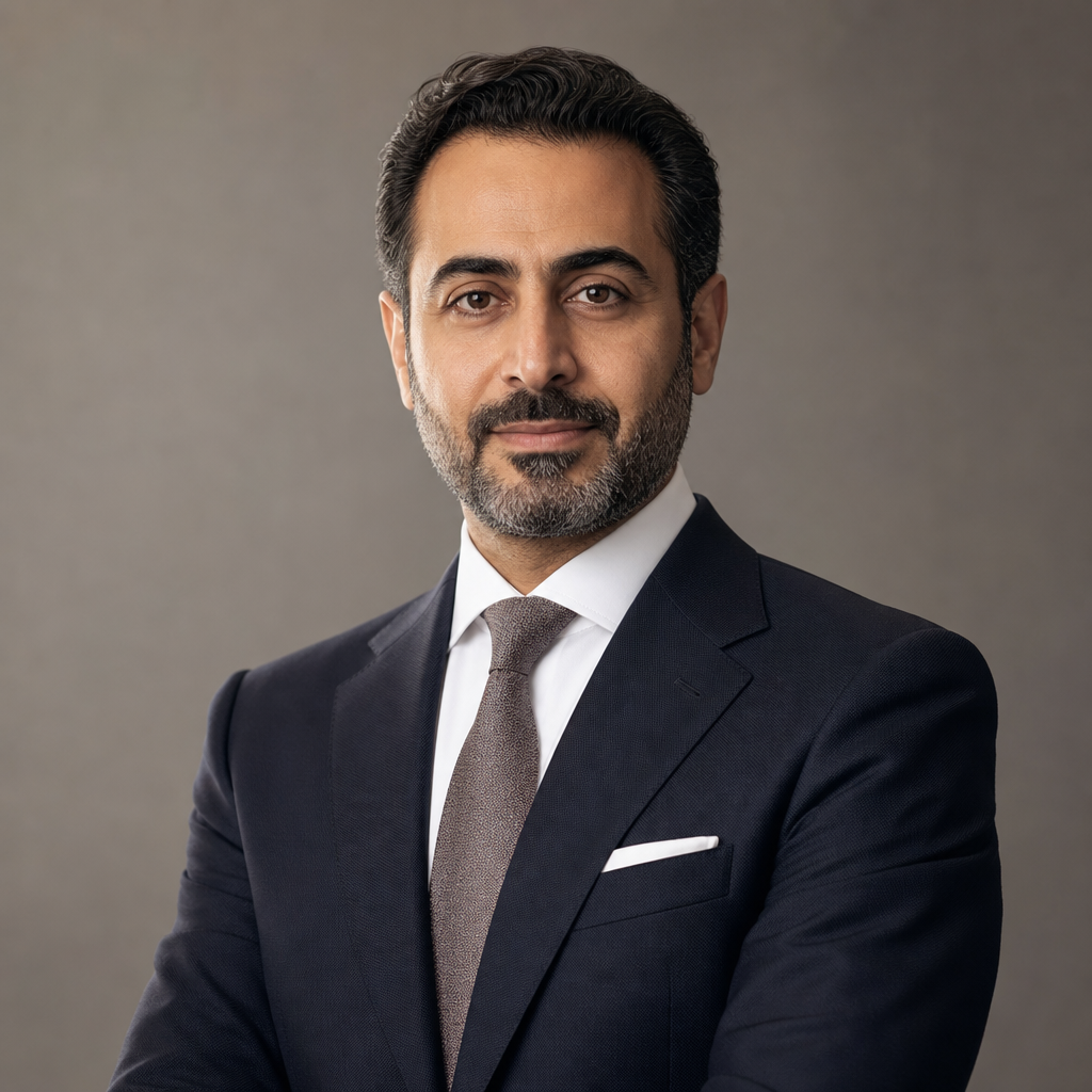 Mohammed Khalid Al Qasab in a formal professional portrait