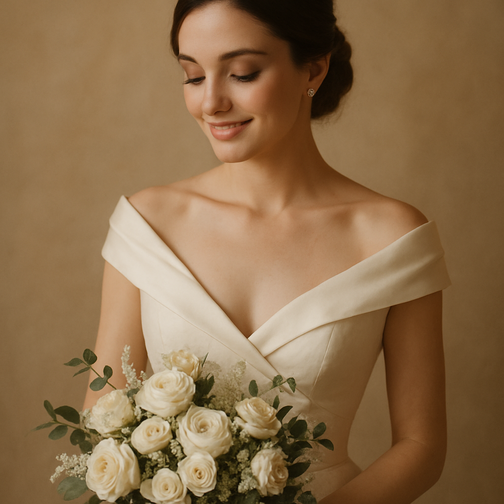 Portrait of elegant bride client