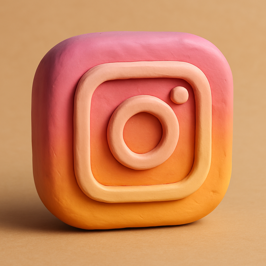 Clay style Instagram icon
