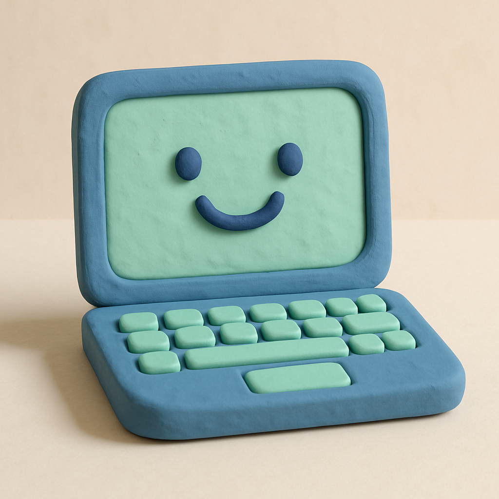 Clay code laptop icon