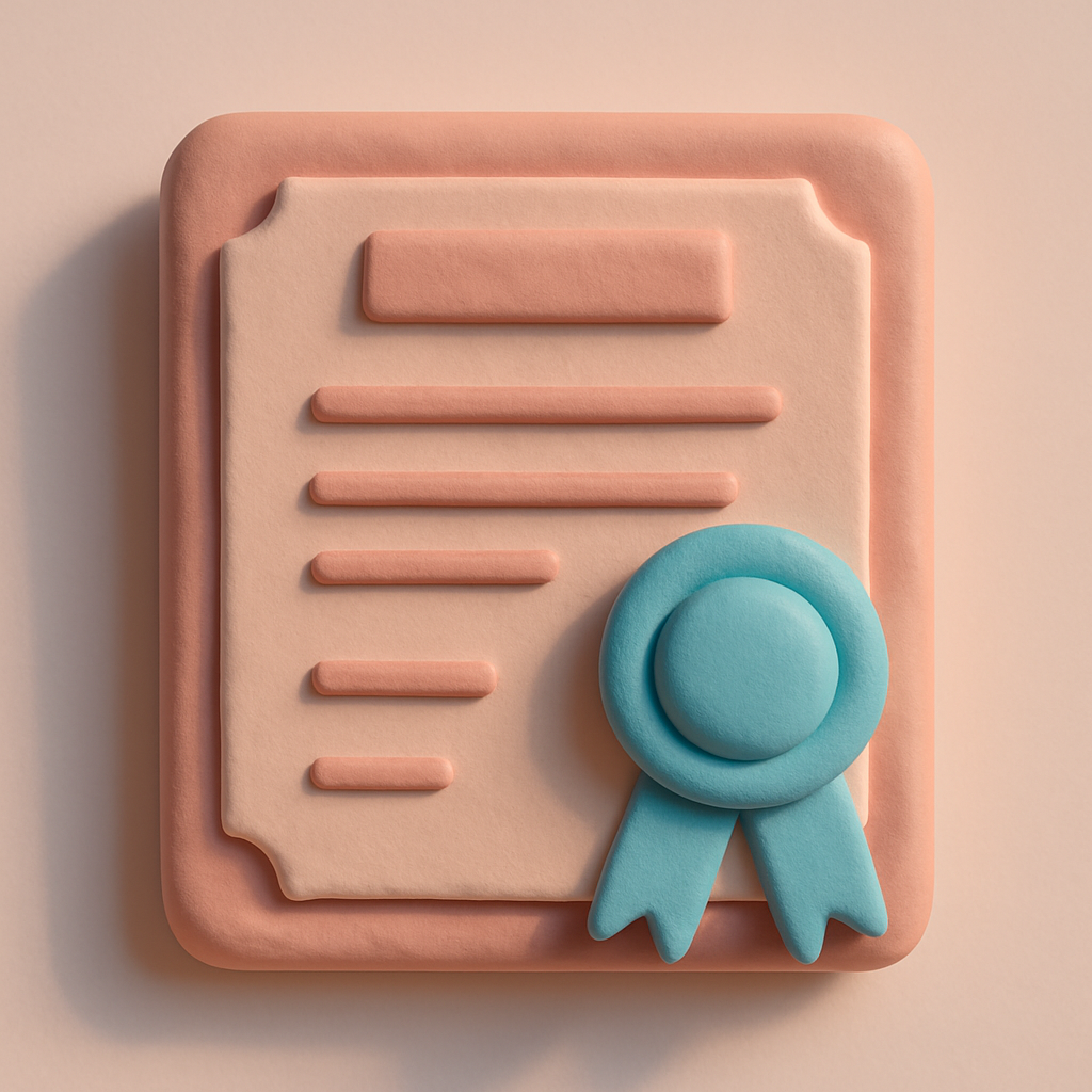 Clay code certificate icon