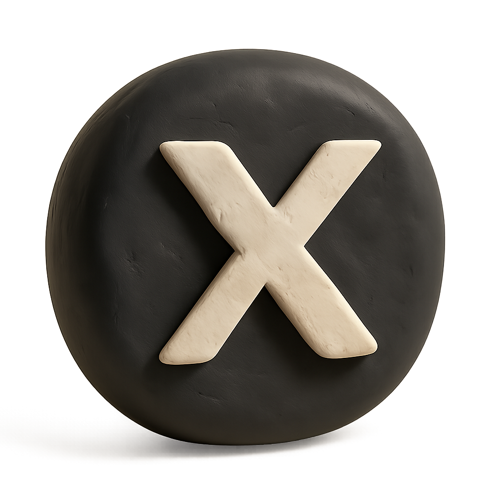 Clay style X (Twitter) icon