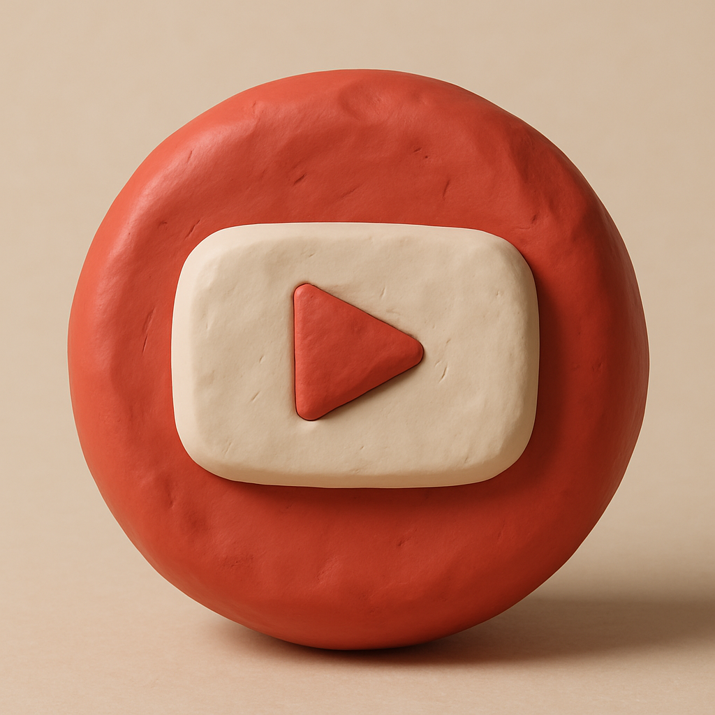 Clay style YouTube icon