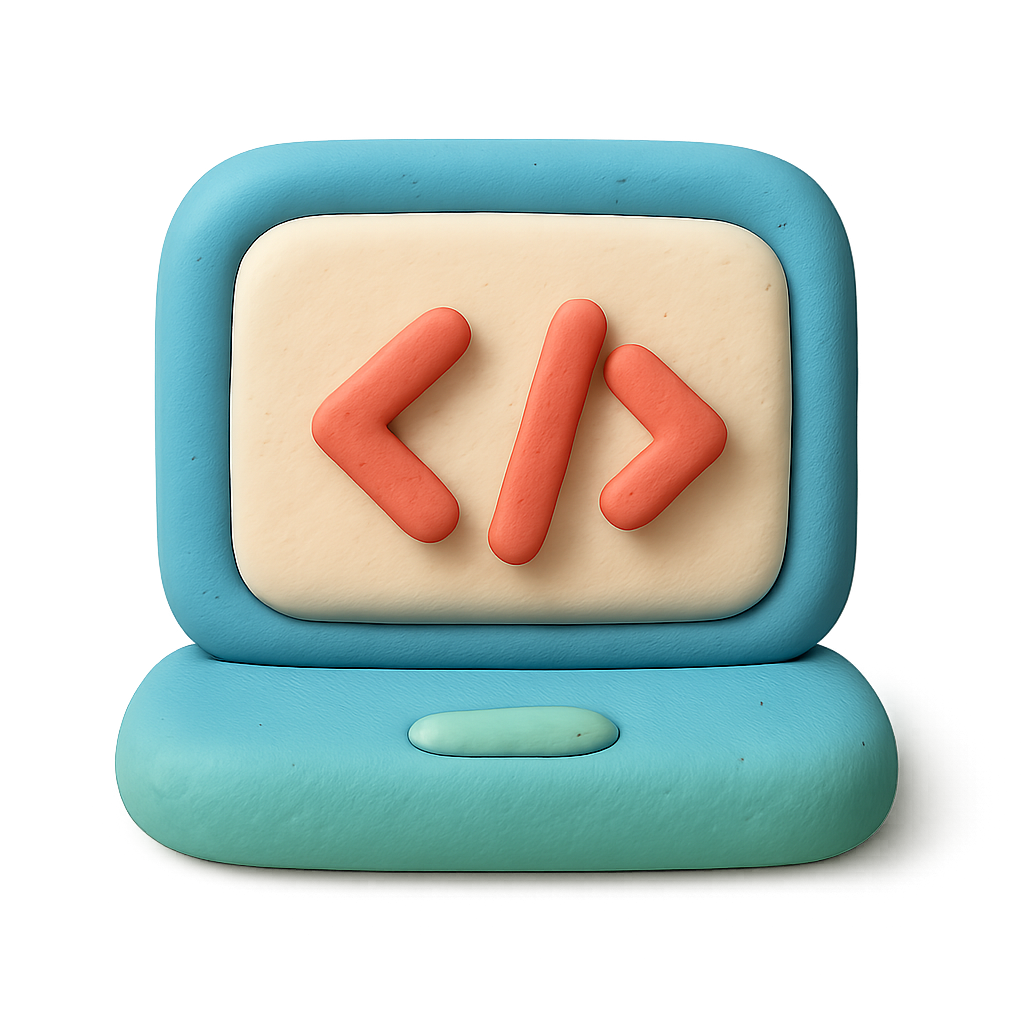 ClayCode Academy logo - playful 3D clay style