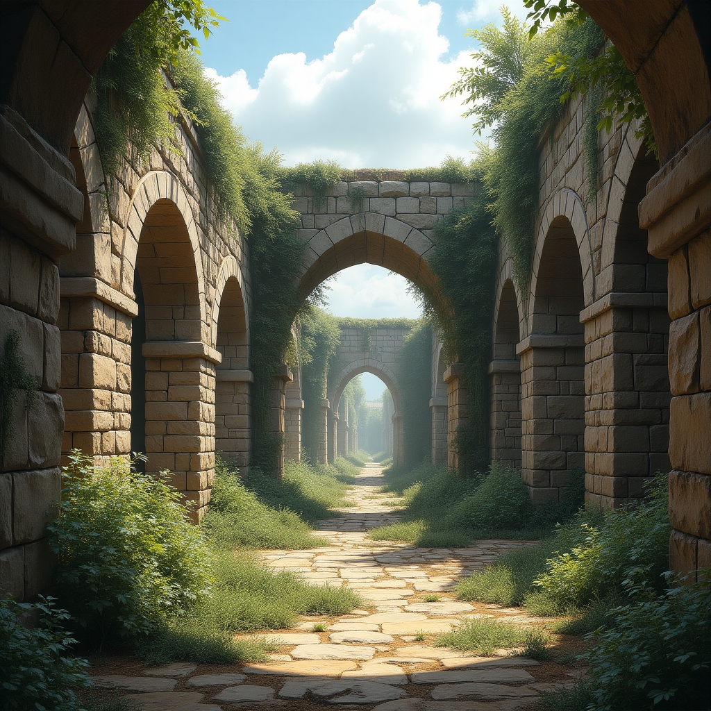 Realistic scene of ancient ruins