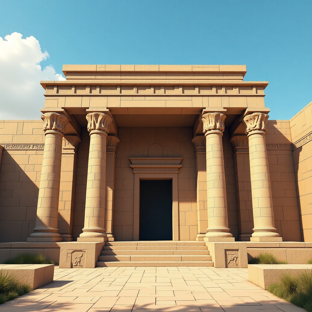 Realistic illustration of an ancient temple