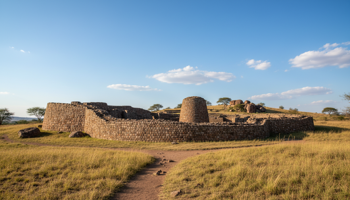 Stone walls and ruins of Great Zimbabwe