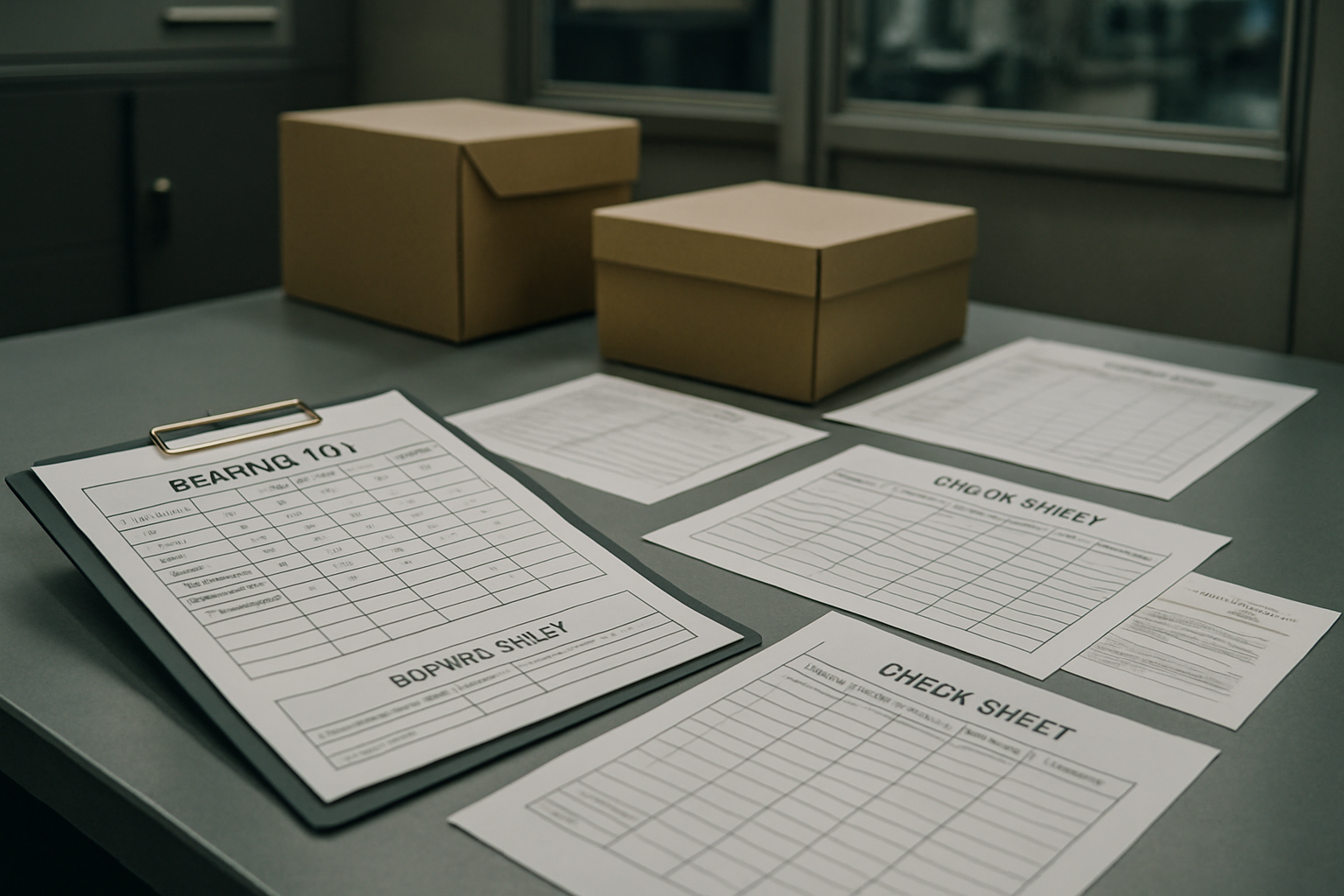 Bearing lot records and quality documents prepared for traceability and export shipment review
