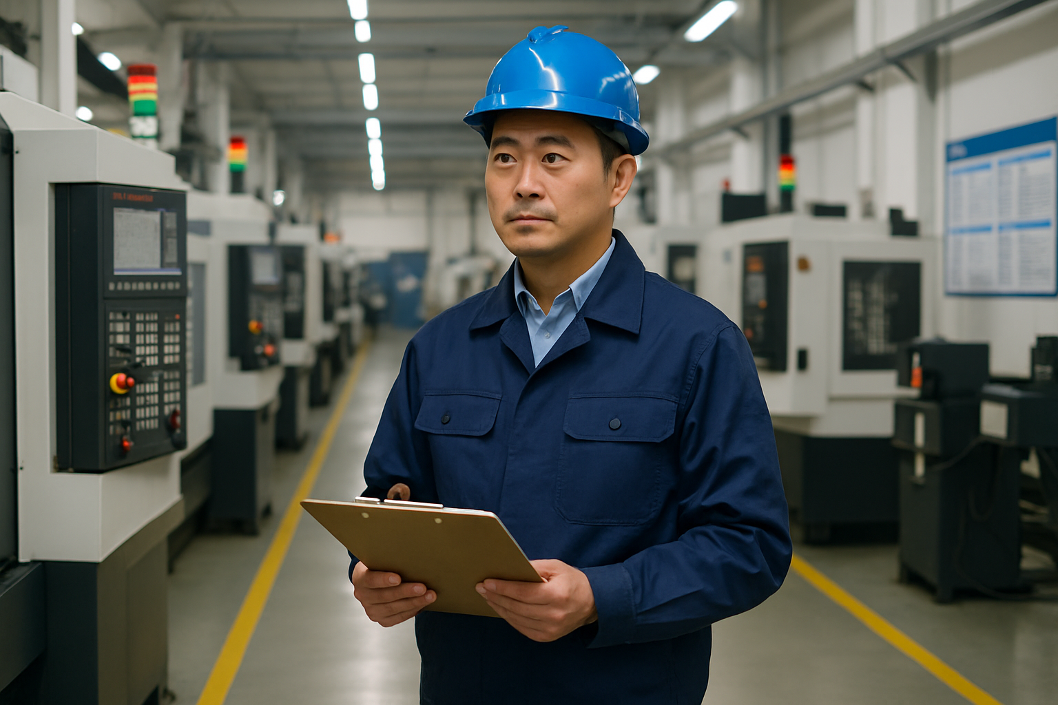 Production manager reviewing CNC line scheduling for ball bearing and deep groove ball bearing orders