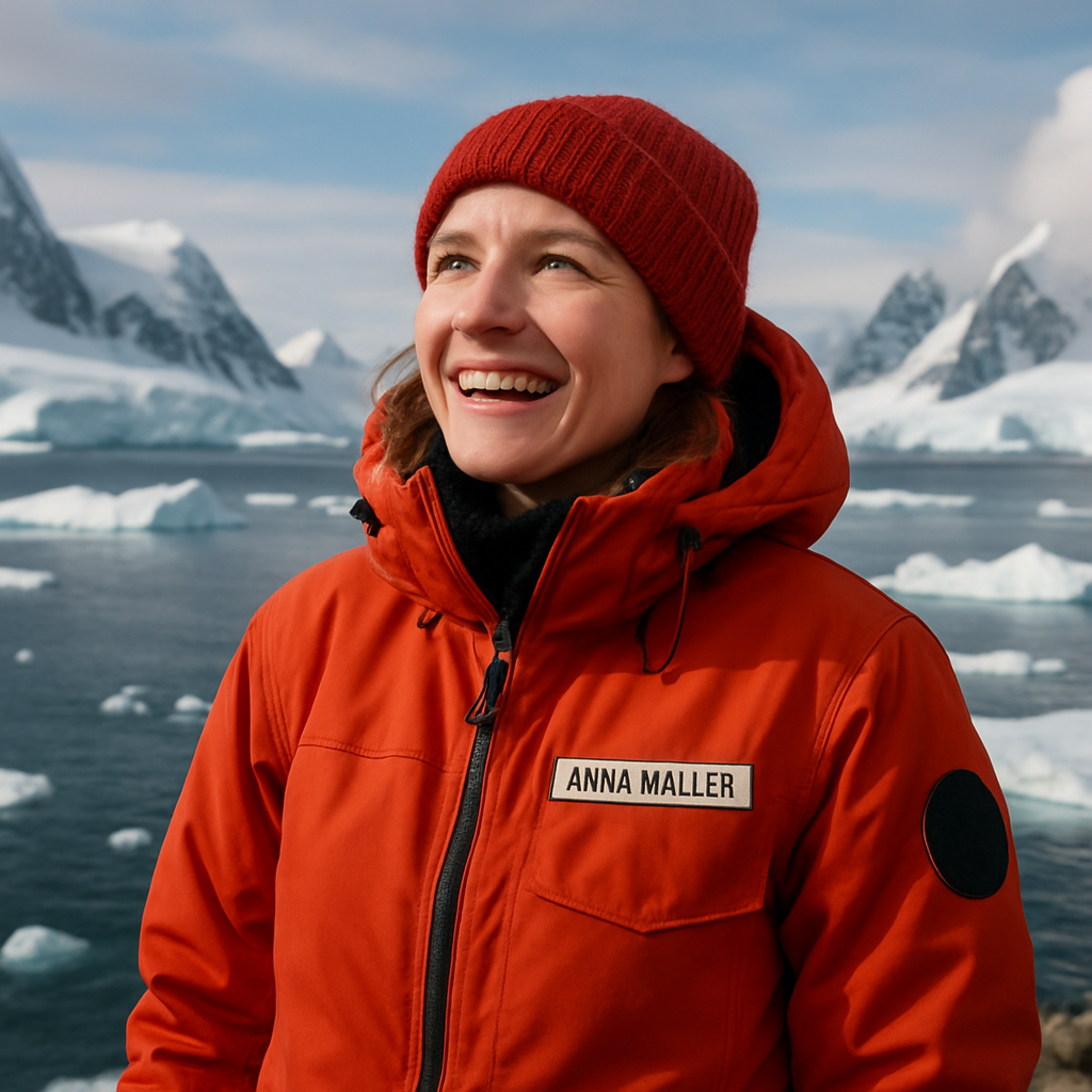 Portrait of Anna Müller smiling in a polar jacket