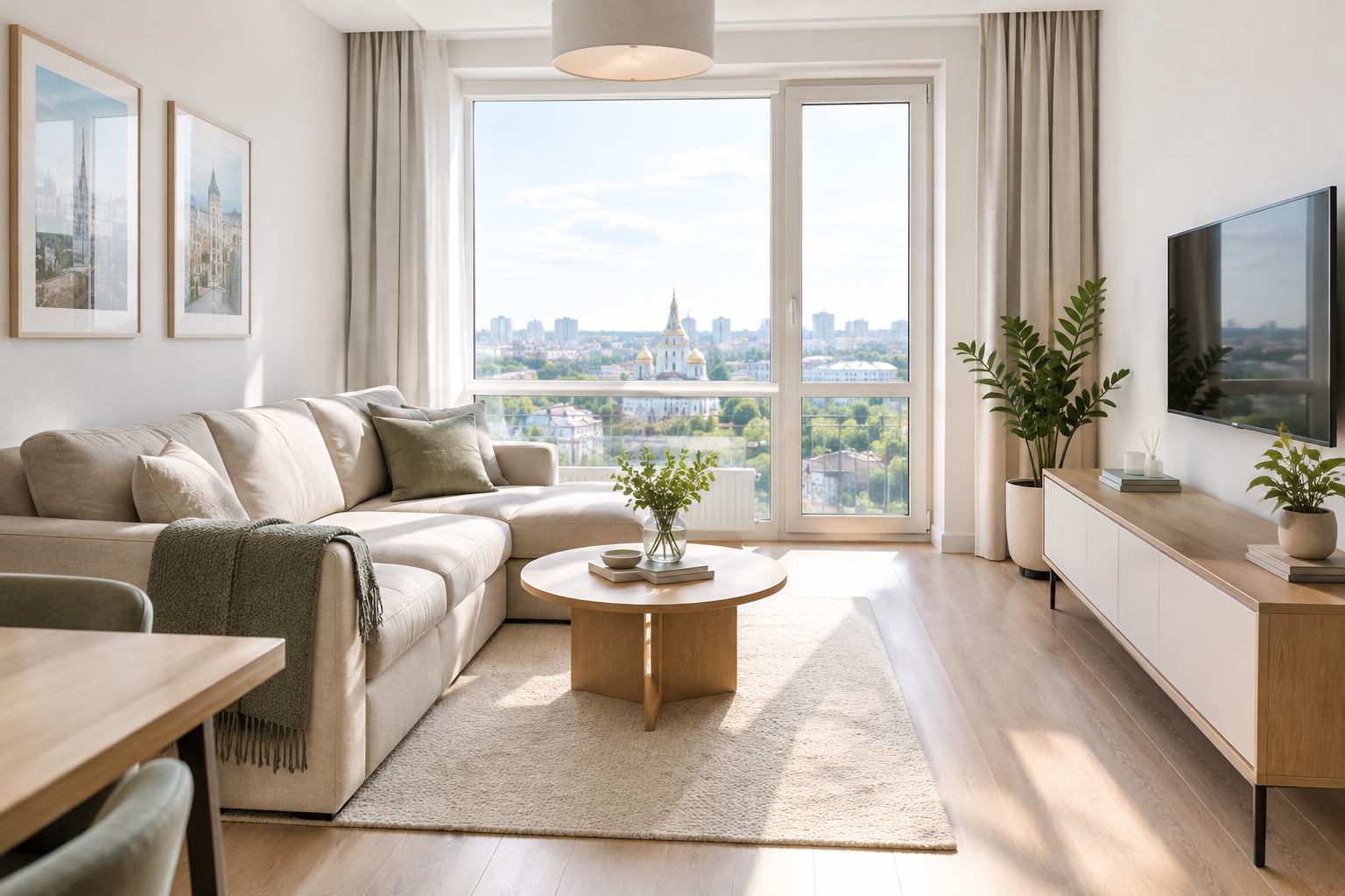 Bright, carefully presented Kyiv apartment interior