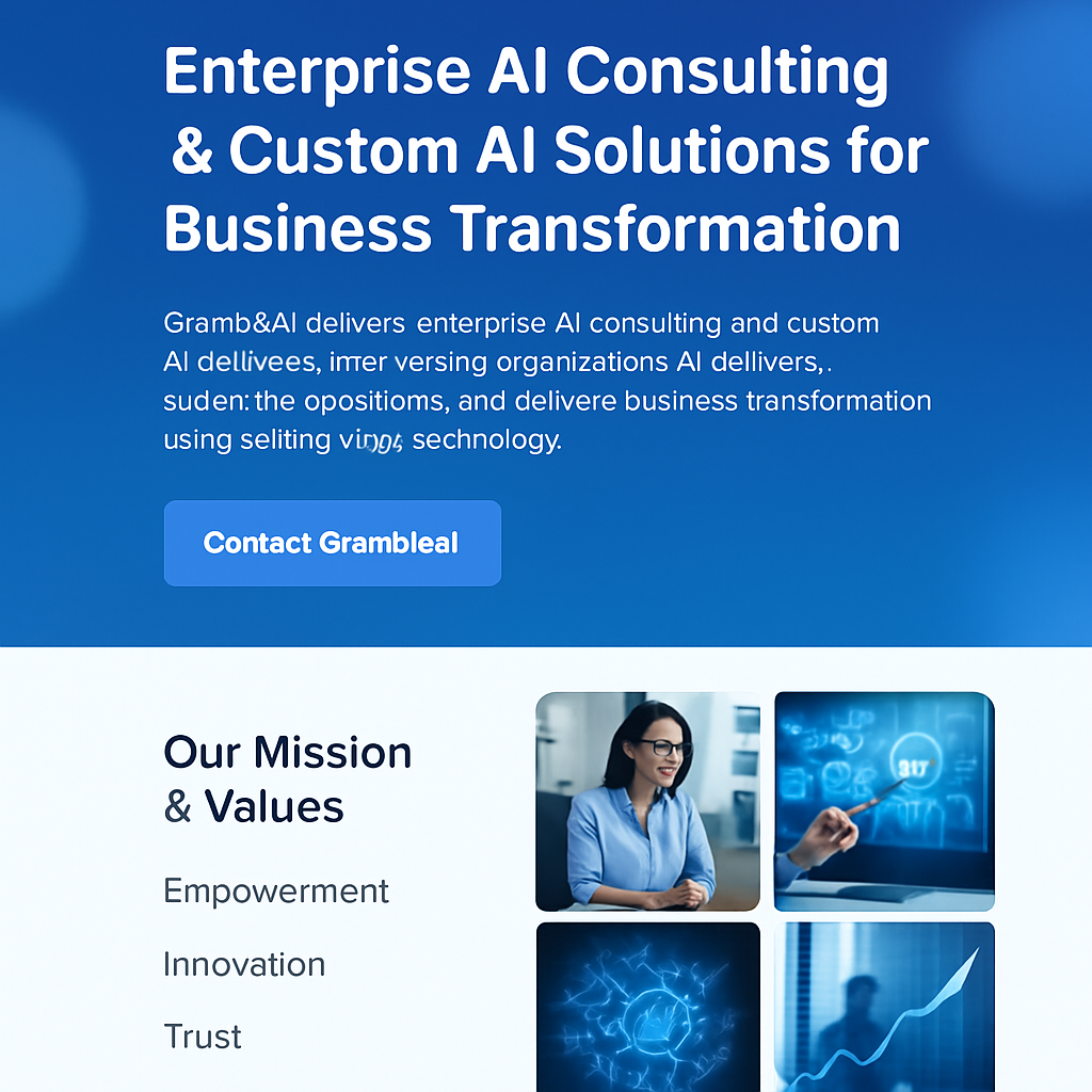 Professional employee empowered by GrambleAI AI tools, working on business innovation and transformation