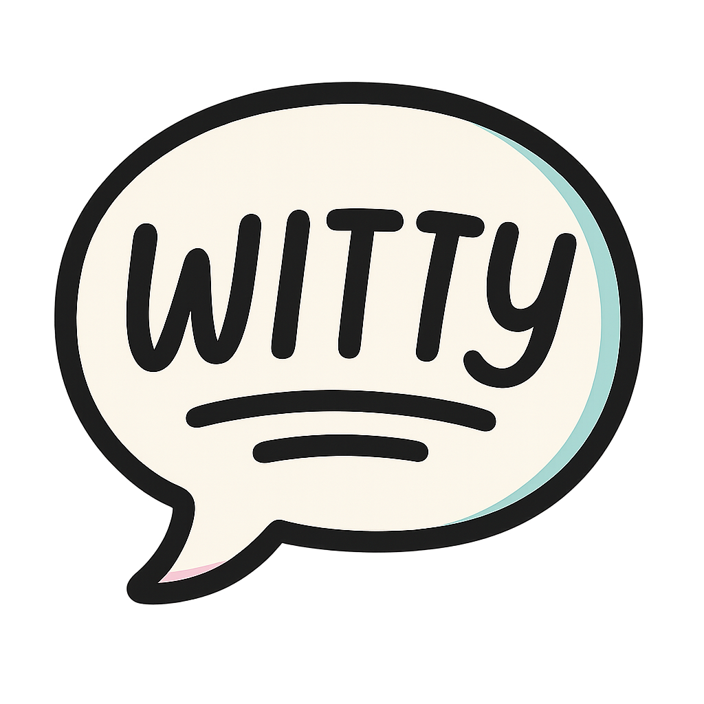 Speech bubble with witty text icon