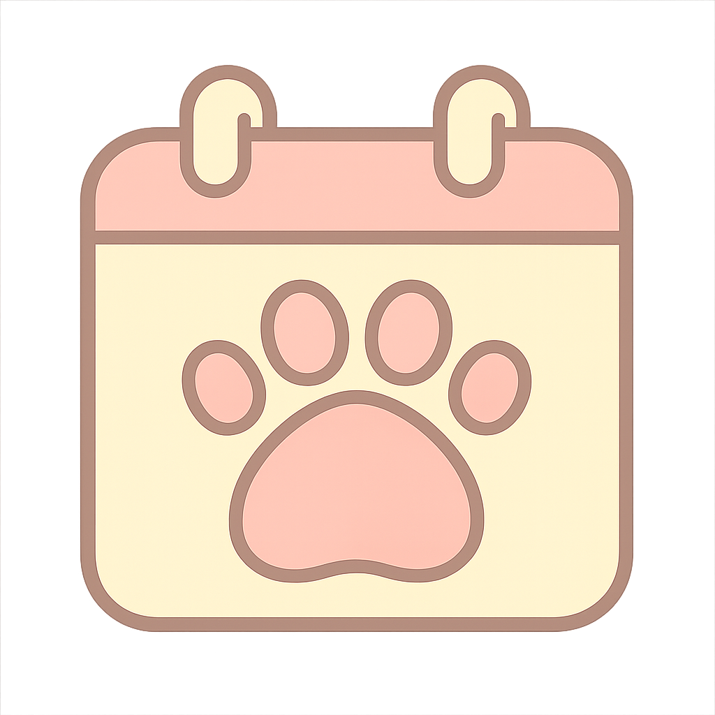 Calendar with a paw print icon