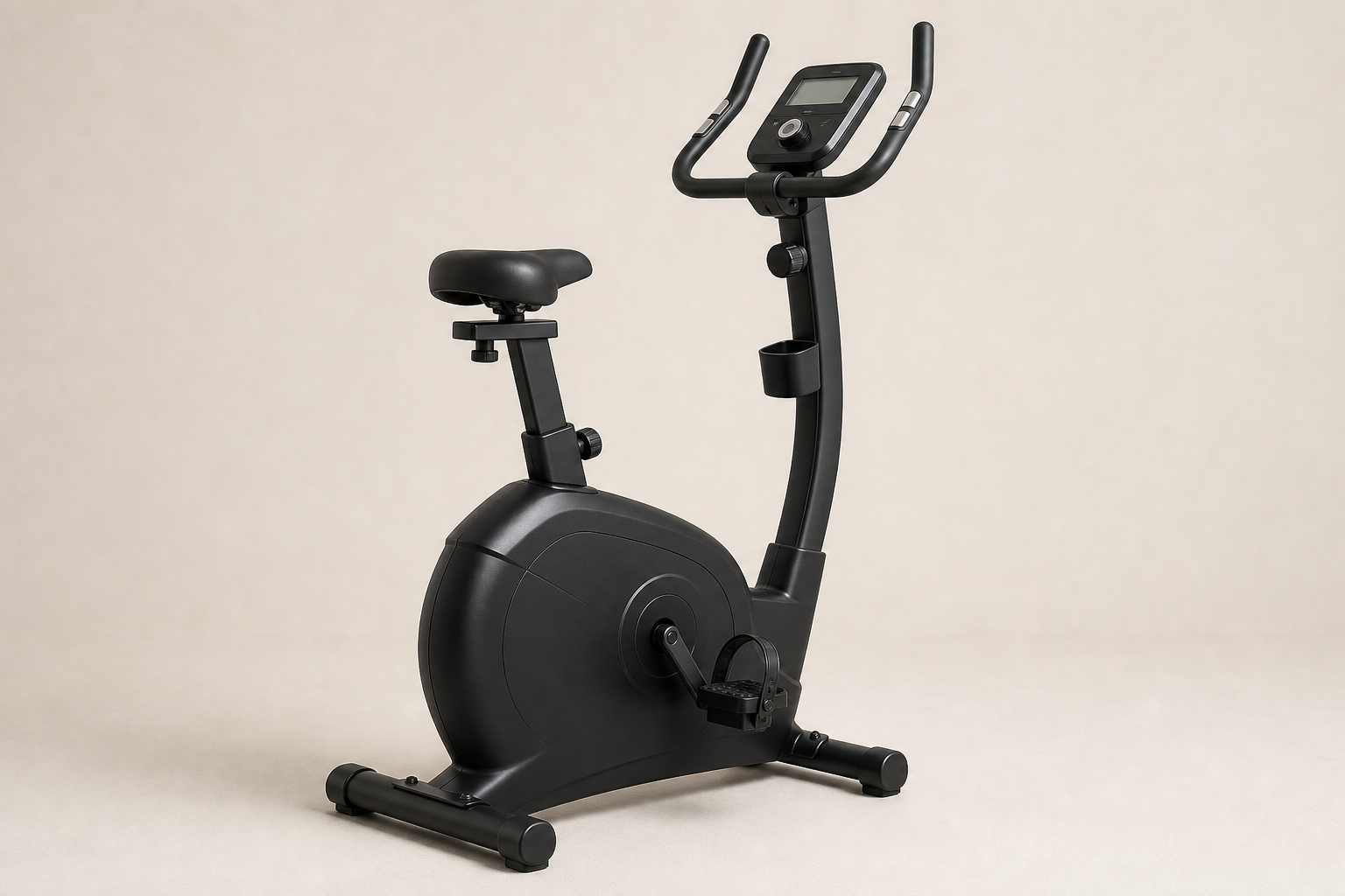 Upright exercise bike with adjustable seat and handlebars