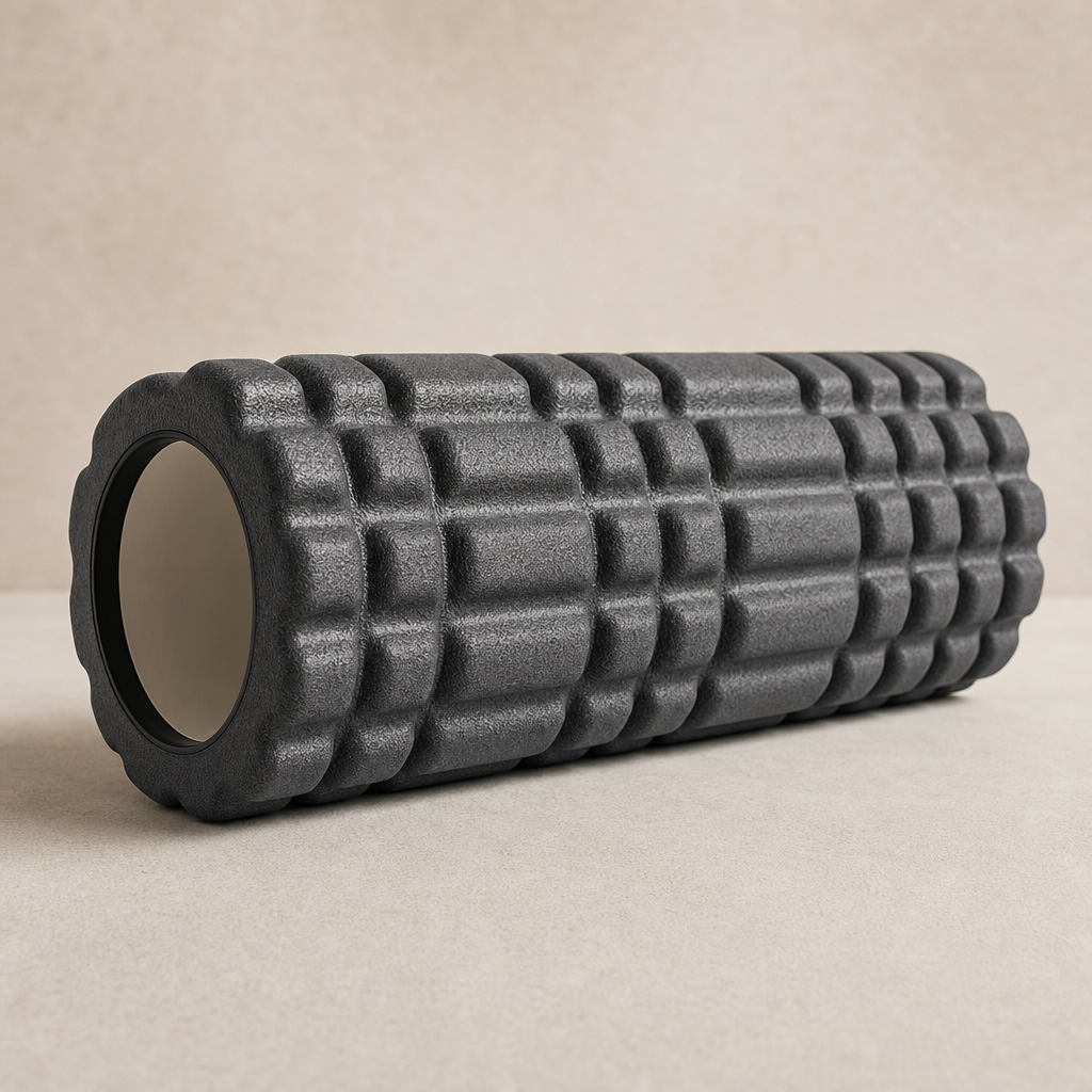 Textured foam roller in graphite gray