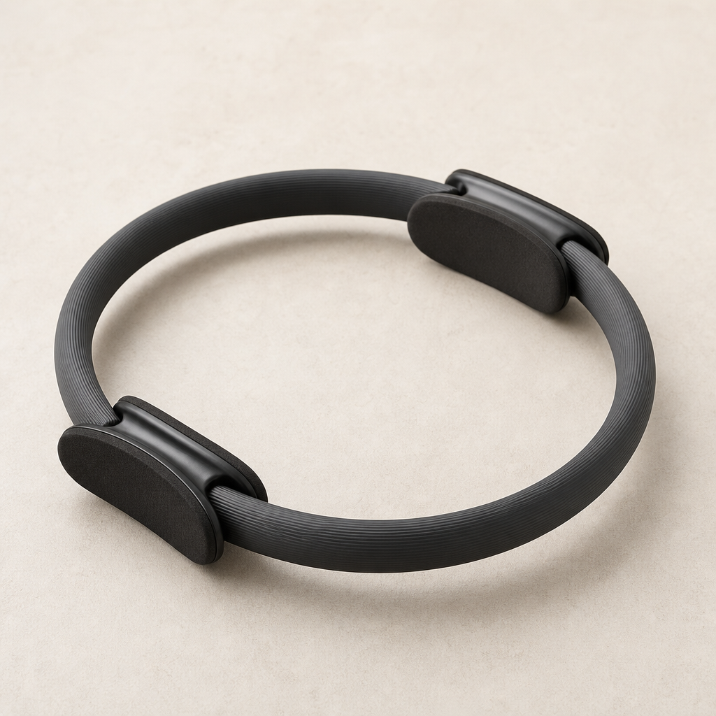 Pilates ring with padded handles and matte finish