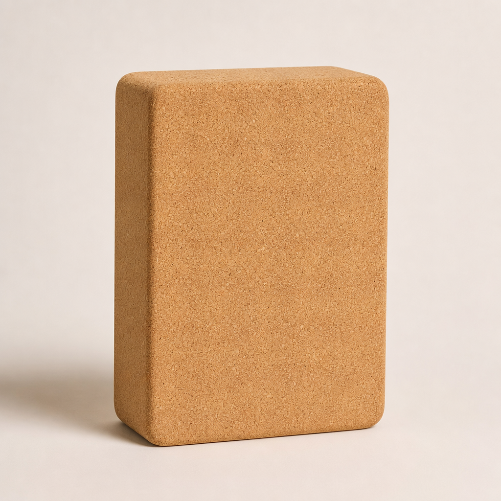 Cork yoga block with smooth edges