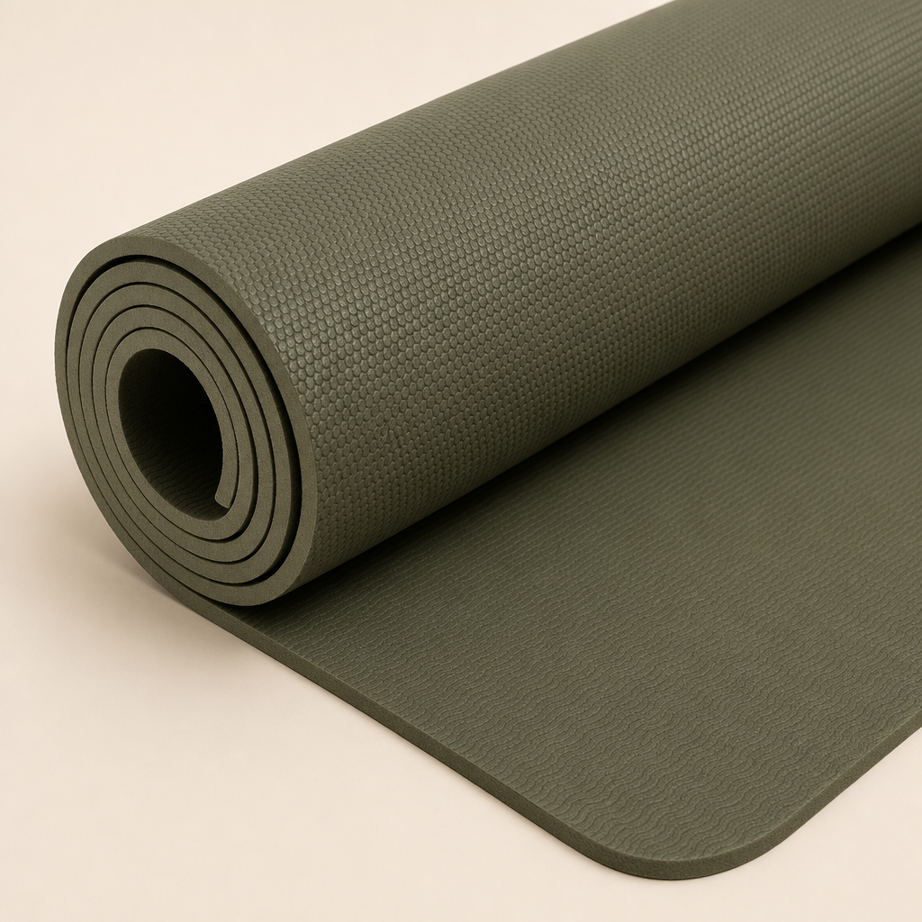 Thick non-slip yoga mat in muted color