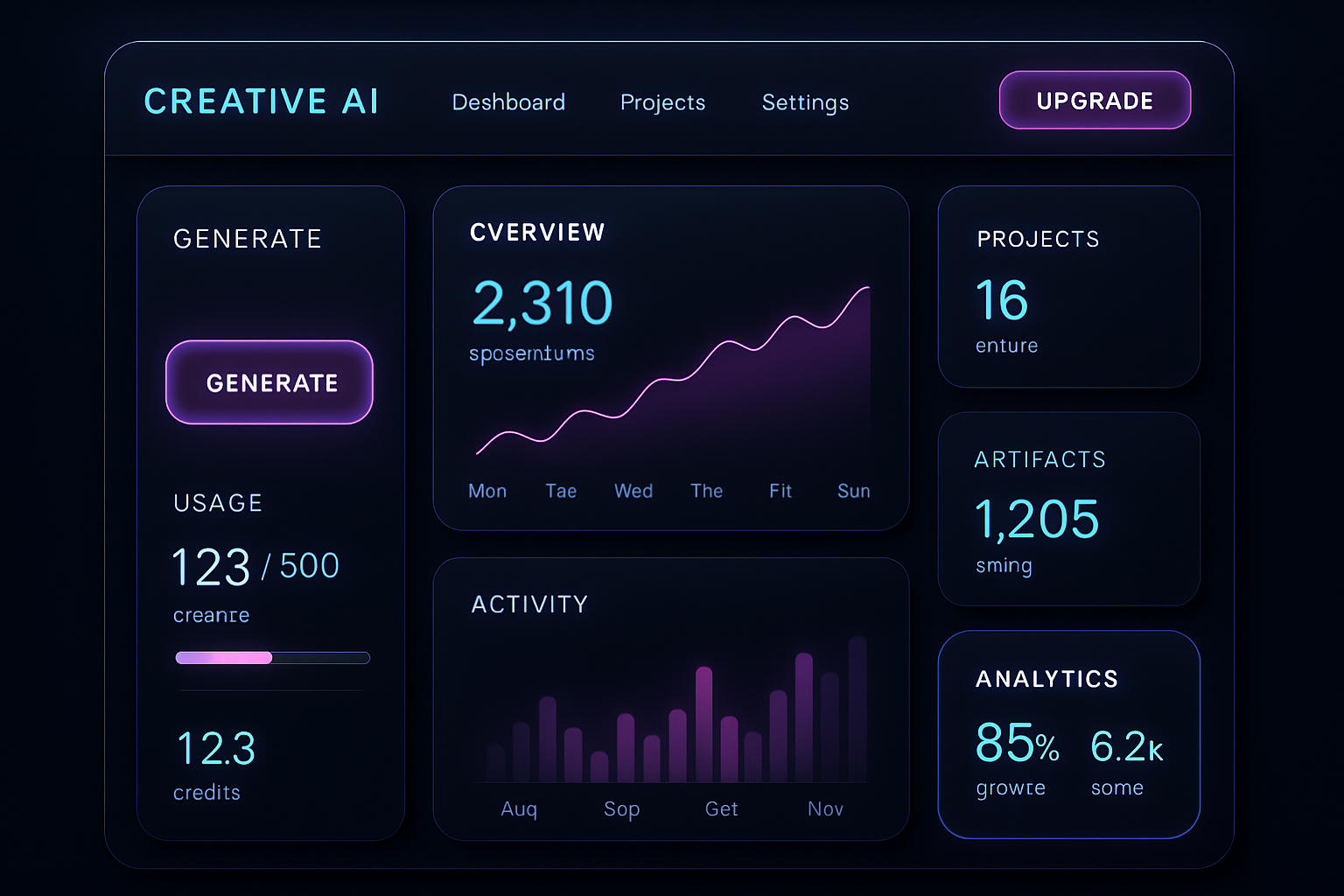 Futuristic PixelDrive dashboard mockup