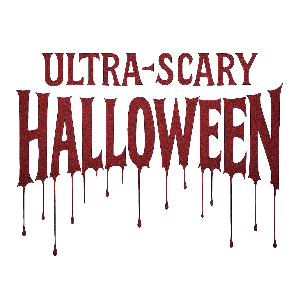 Ultra-Scary Halloween Logo: sinister dripping-blood wordmark