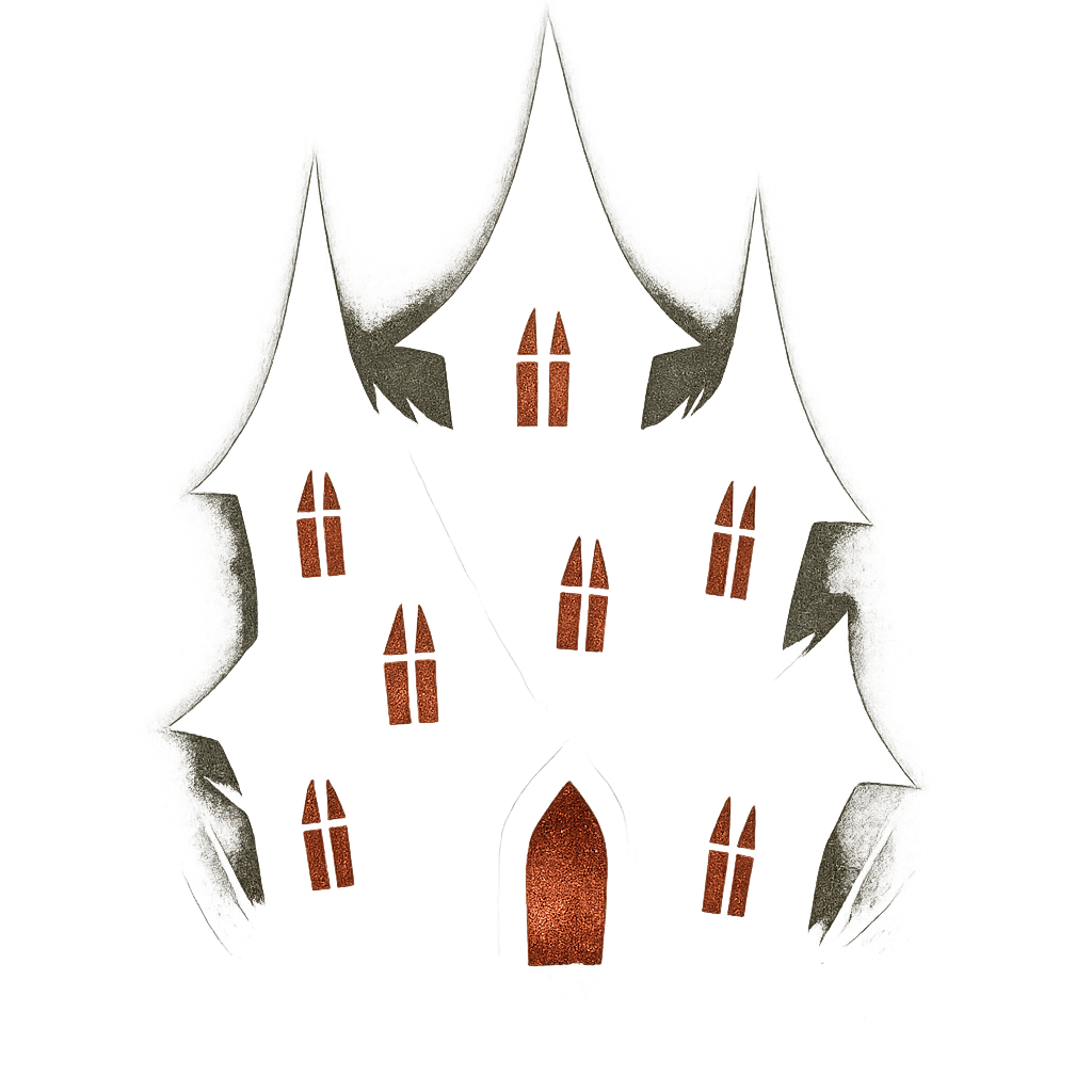 Sinister haunted house icon