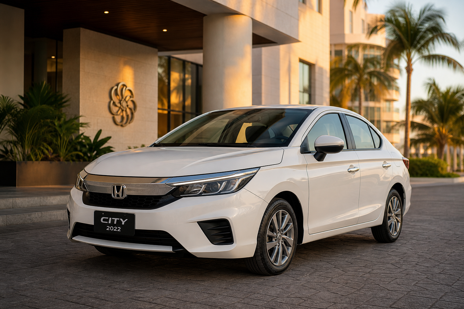 Honda City 2022 color blanco perla en categoría Gama media