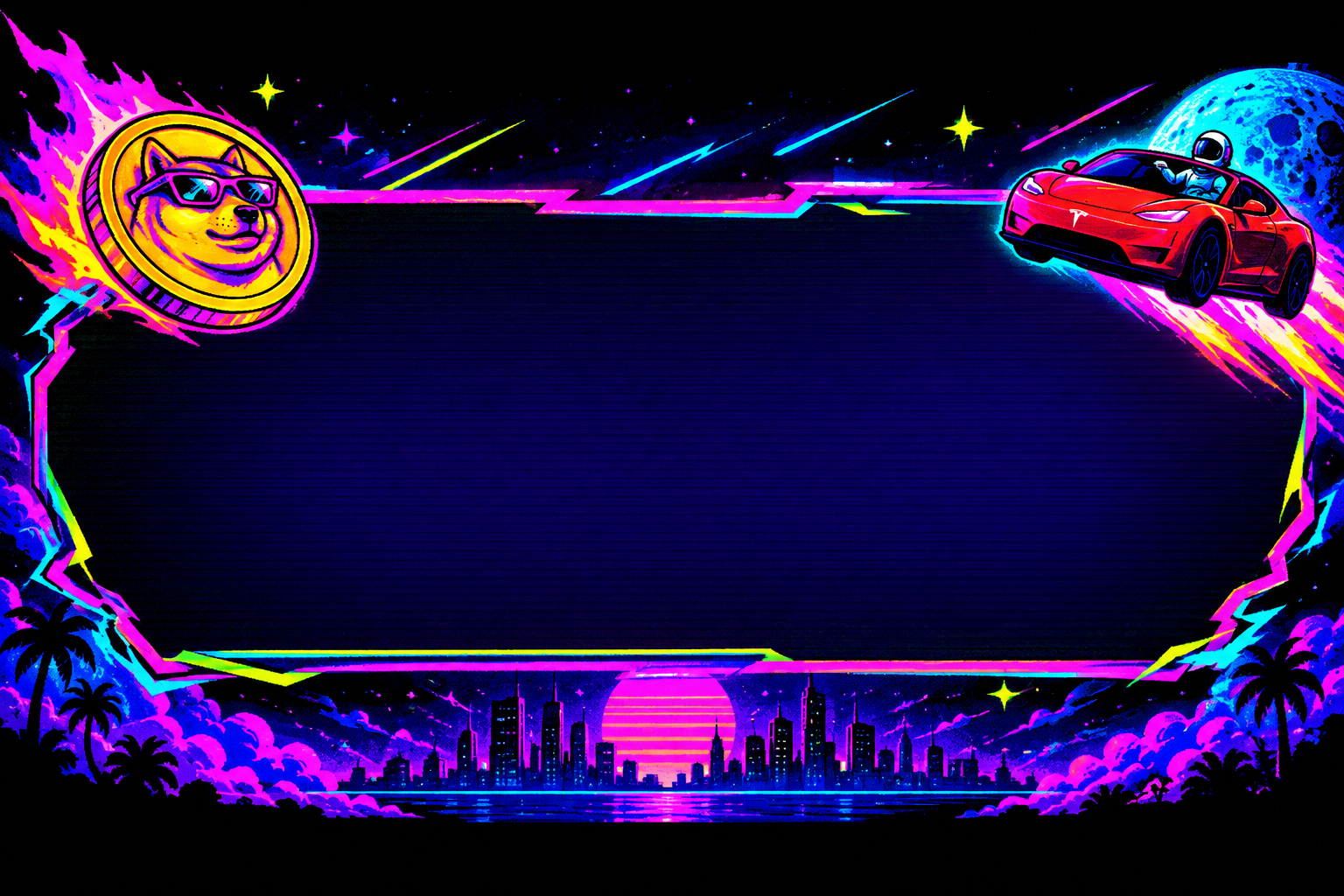 Reserved horizontal launch banner area for Coin Flying Tesla Roadster