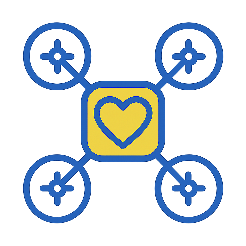 Drone with heart icon