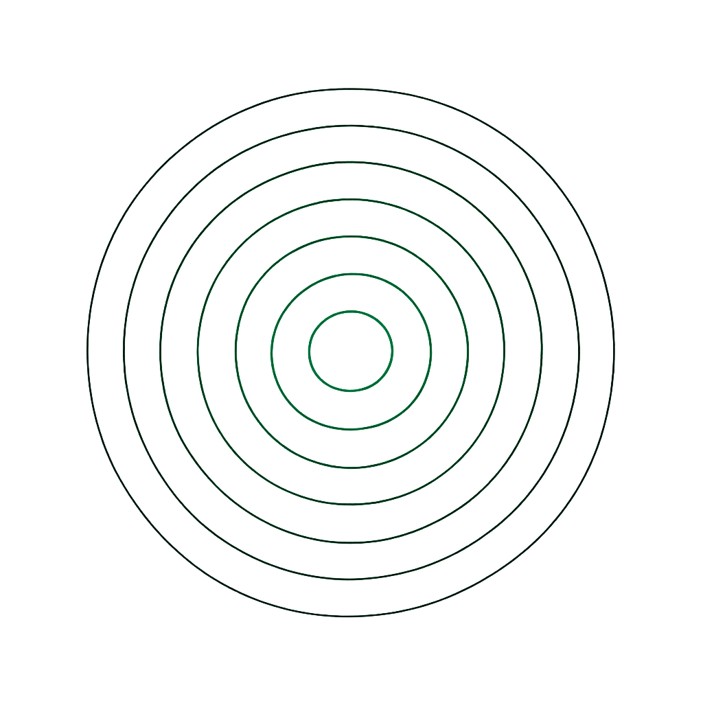 Square album cover with emerald concentric circles on a black background, minimalist tech feel