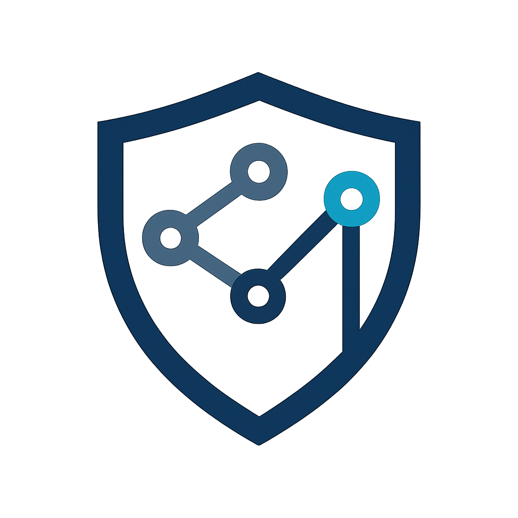 WAN-DOC company logo: Modern, bold, abstract symbol combining strong geometric shapes and fluid curves forming a stylized 'W' and 'D'; colors suggest cyber resilience, adaptability, and strength; clean, professional, and enterprise-appropriate.