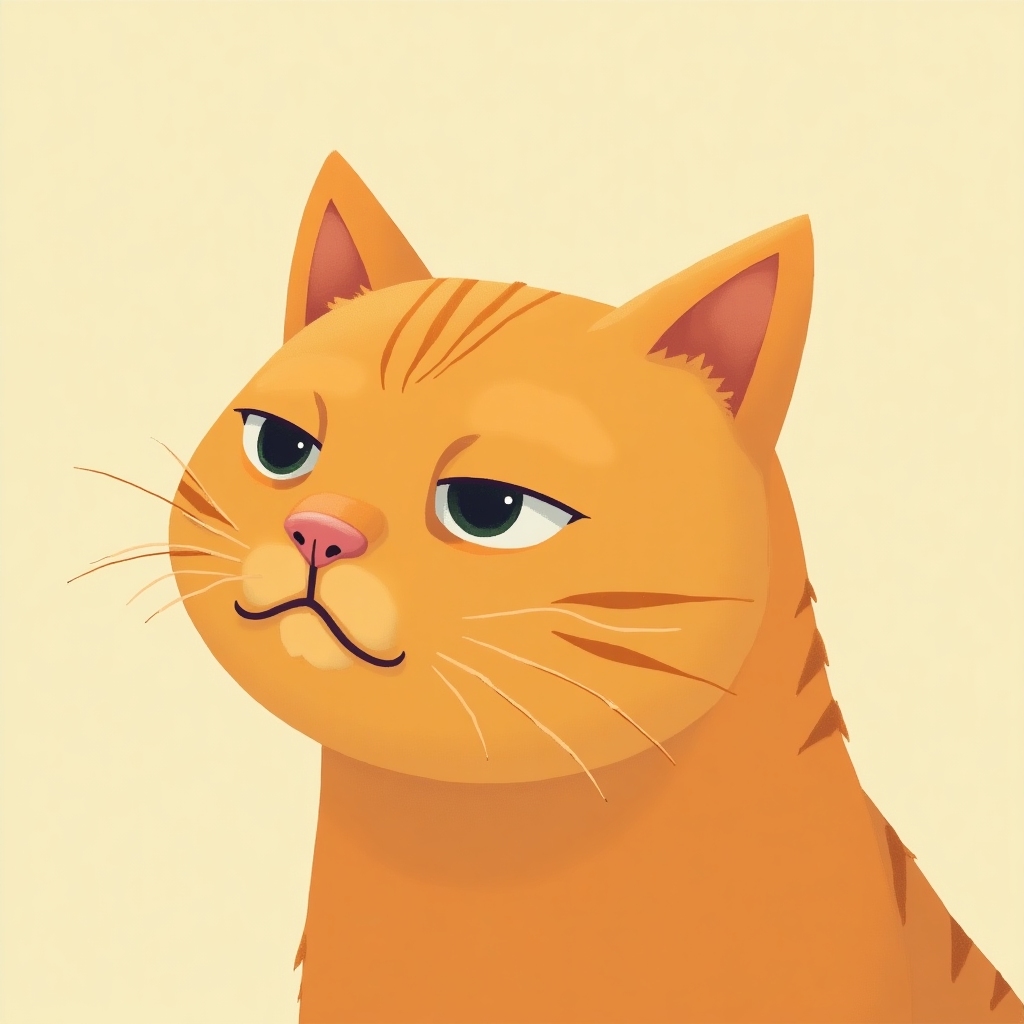 Orange cat looking down its nose