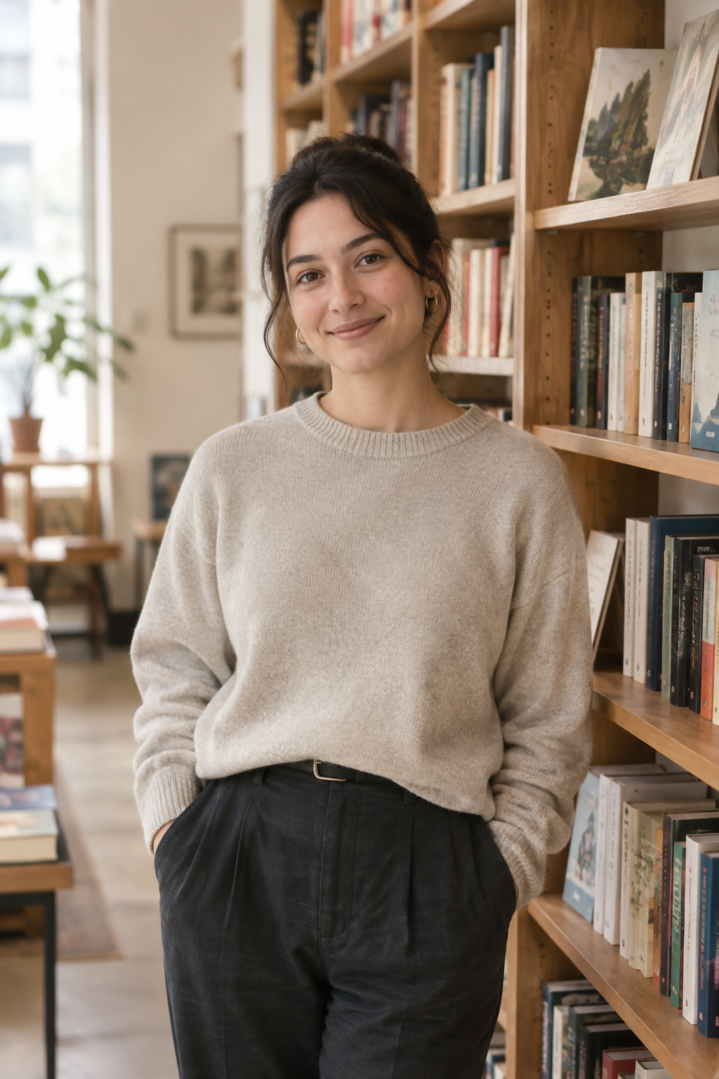 Portrait of Leila, Community bookseller