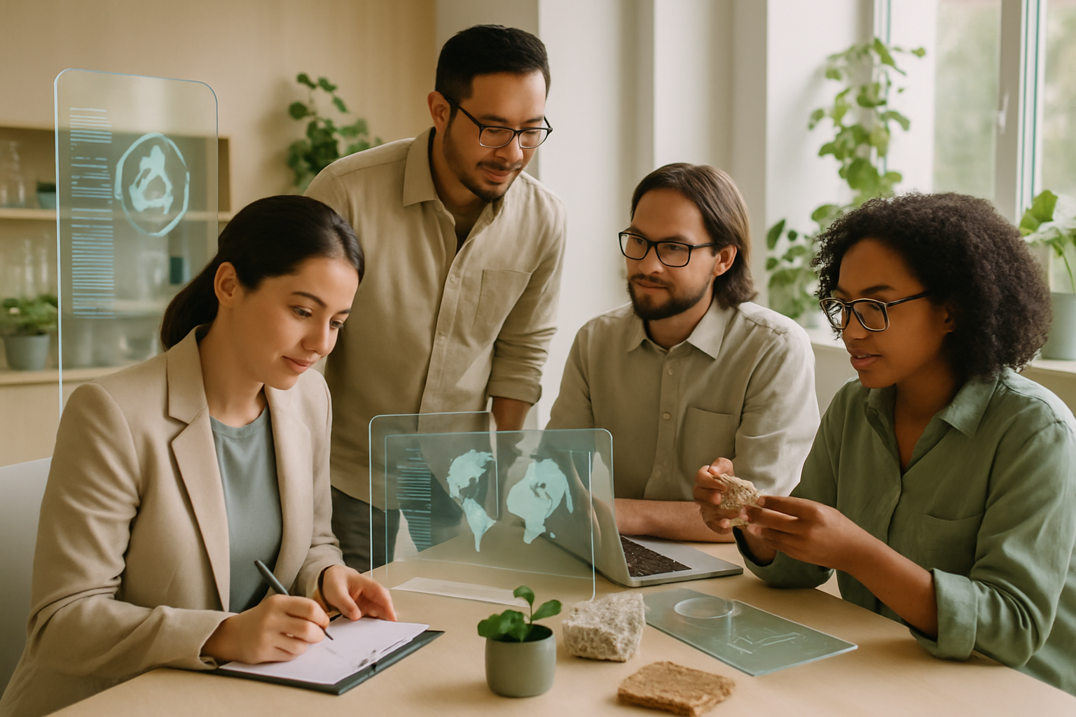 Researchers in an eco-technology lab