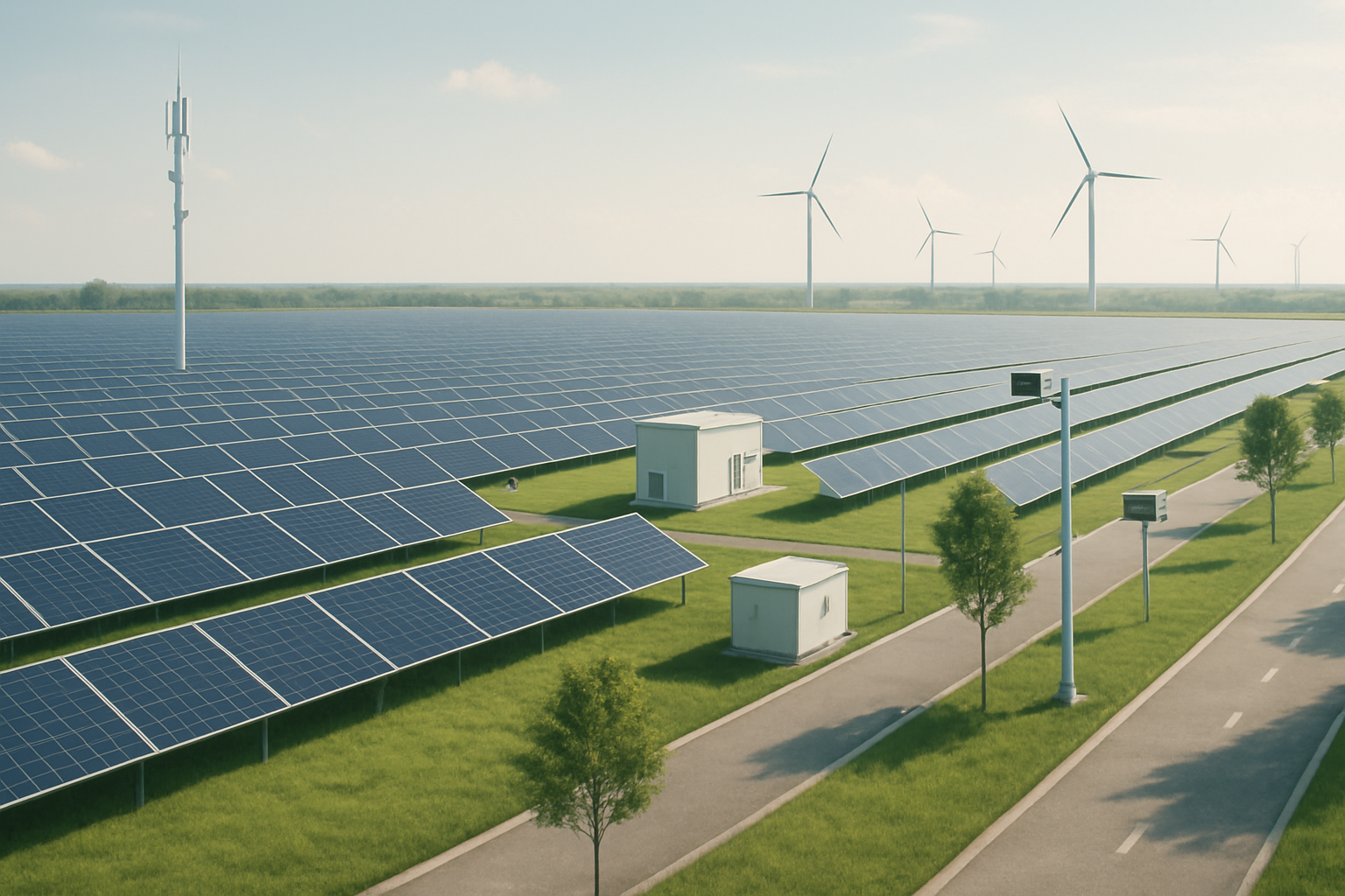 Large-scale solar field powering smart infrastructure